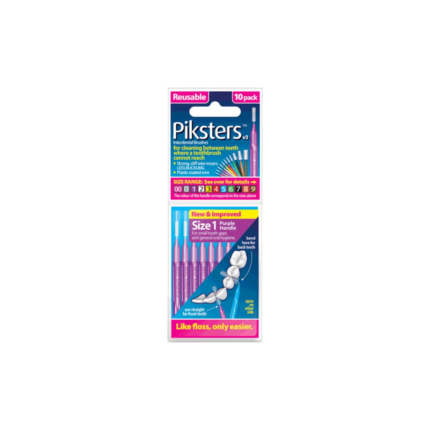 Piksters Interdental Brushes Size 1 Purple 10pk