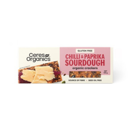 Ceres Organics Sourdough Crackers Chilli & Paprika 100g
